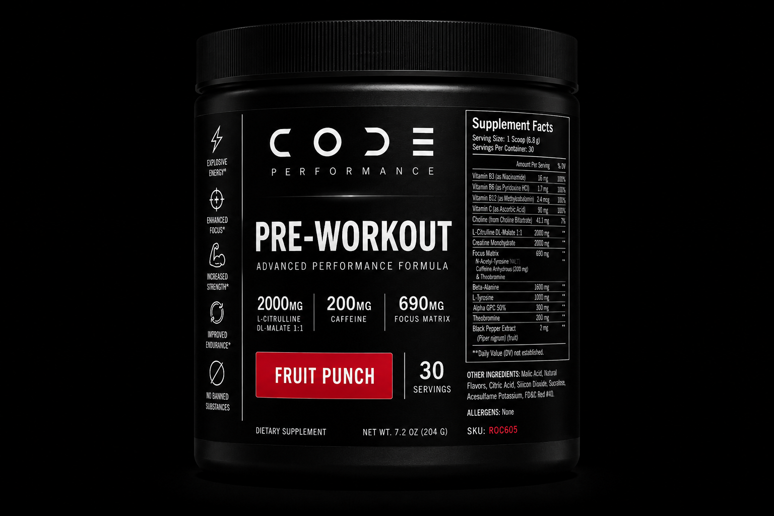 CODE Pre-Workout Fruit Punch ROC605