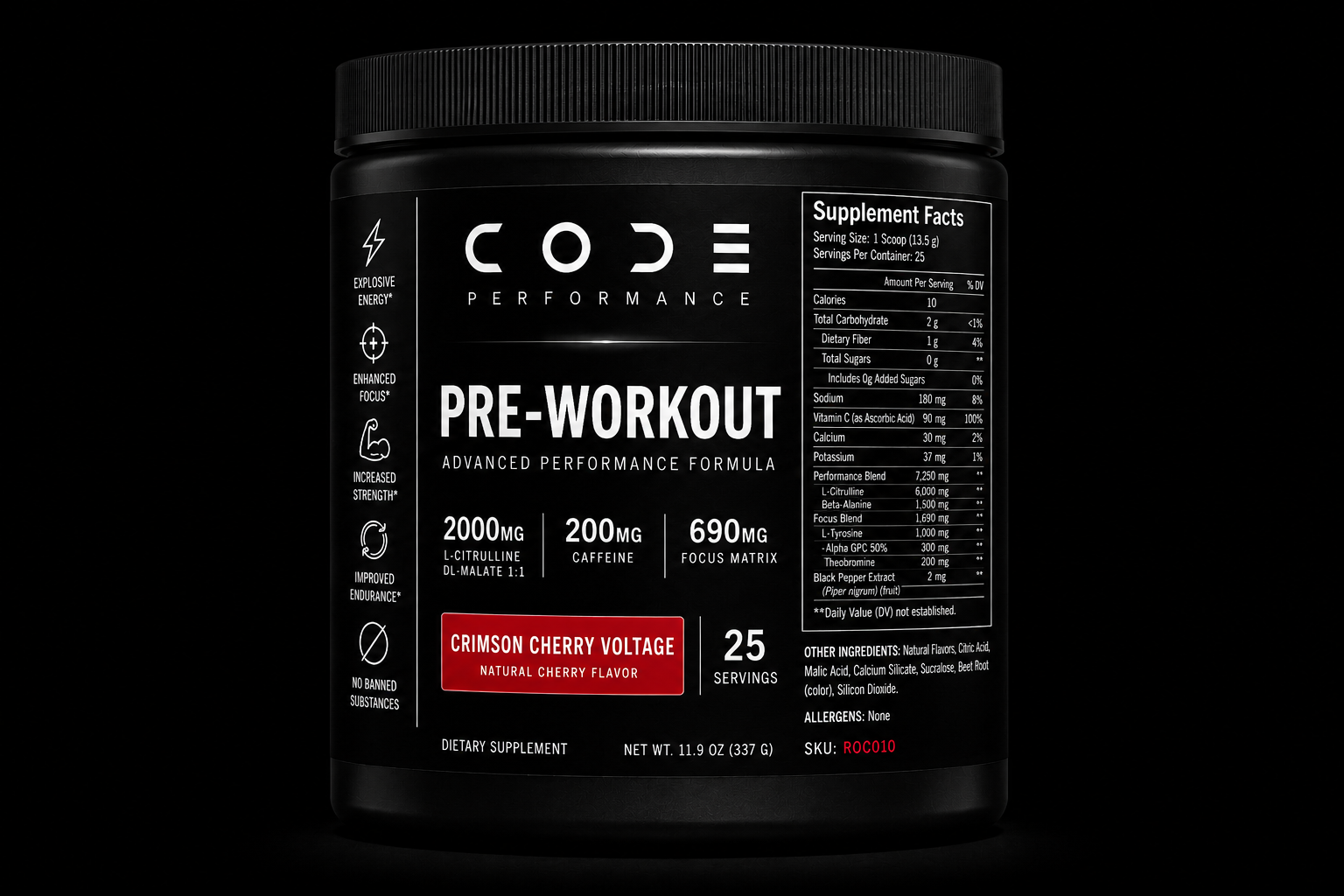 CODE Pre-Workout Crimson Cherry Voltage ROC010